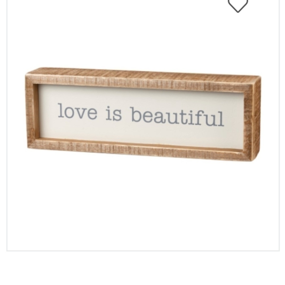 Inset Box Sign - Love Is Beautiful